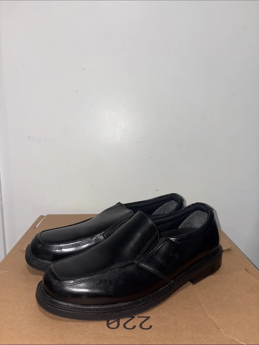 Men's Nunn Bush Black Slip-On Leather Dress Shoes size 10W